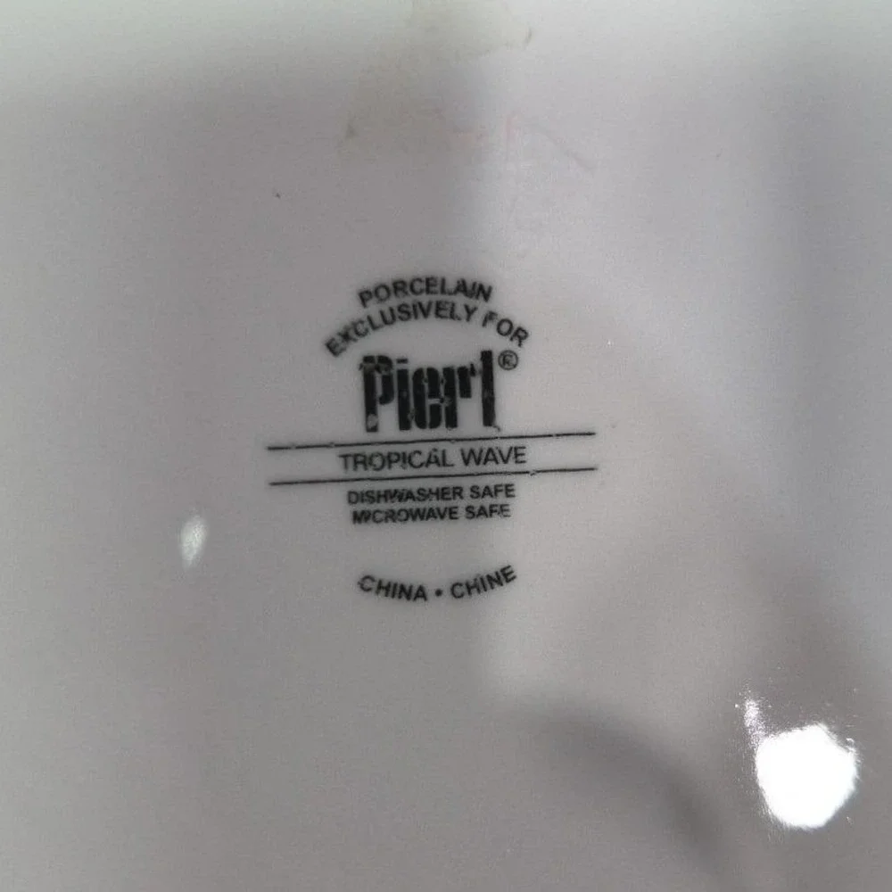 Pier 1 Imports Tropical Wave Serving‎ Platter, Vintage Footed Dish, Centerpiece